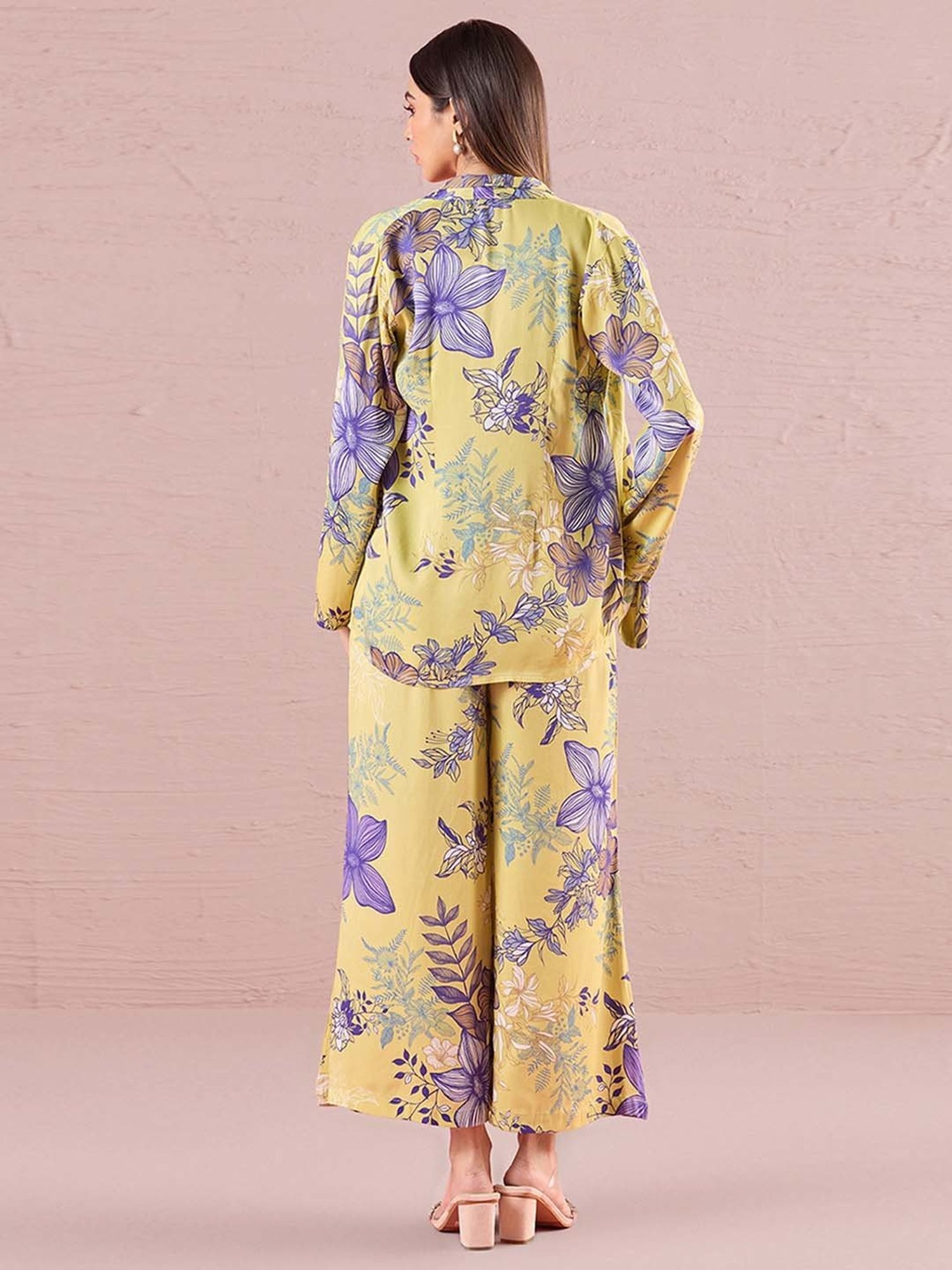 navyasa by liva Yellow Shrug With Pant & Camisole Set