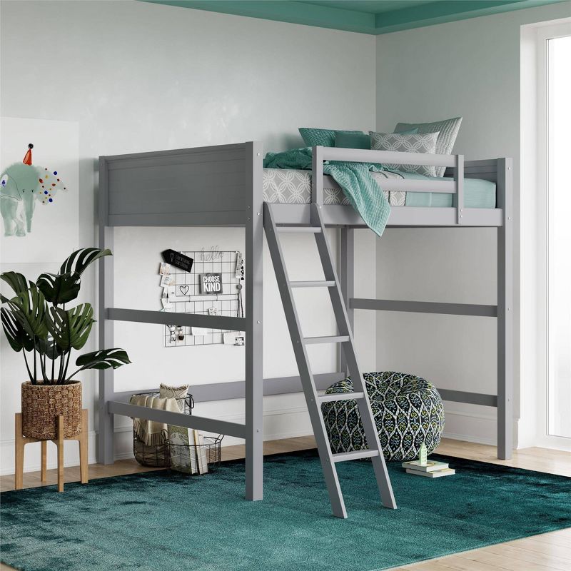 Full Dunn Loft Bed Gray - Room & Joy