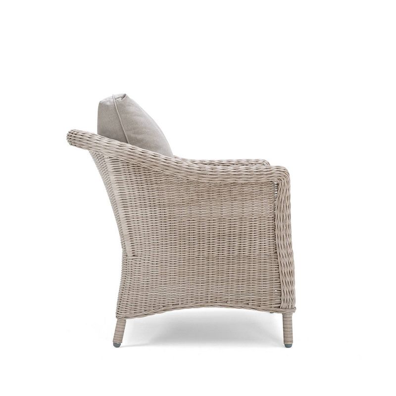 Laurel Lounge Chair Weathered Brown Frame Sunbrella Cast Shale Gray Fabric - La-Z-Boy