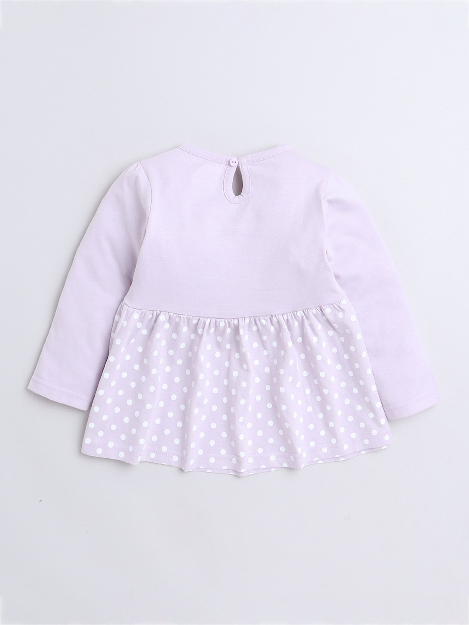 Bumzee Kids Lilac Printed Full Sleeves Frock