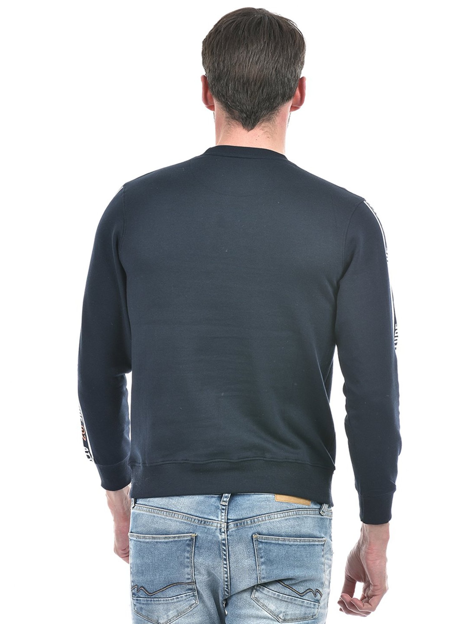 Integriti Dark Navy Regular Fit Printed Sweatshirt