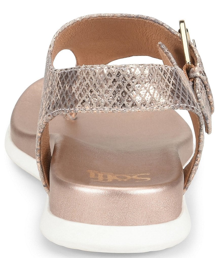 Sofft Farlyn Metallic Leather T-Strap Sandals