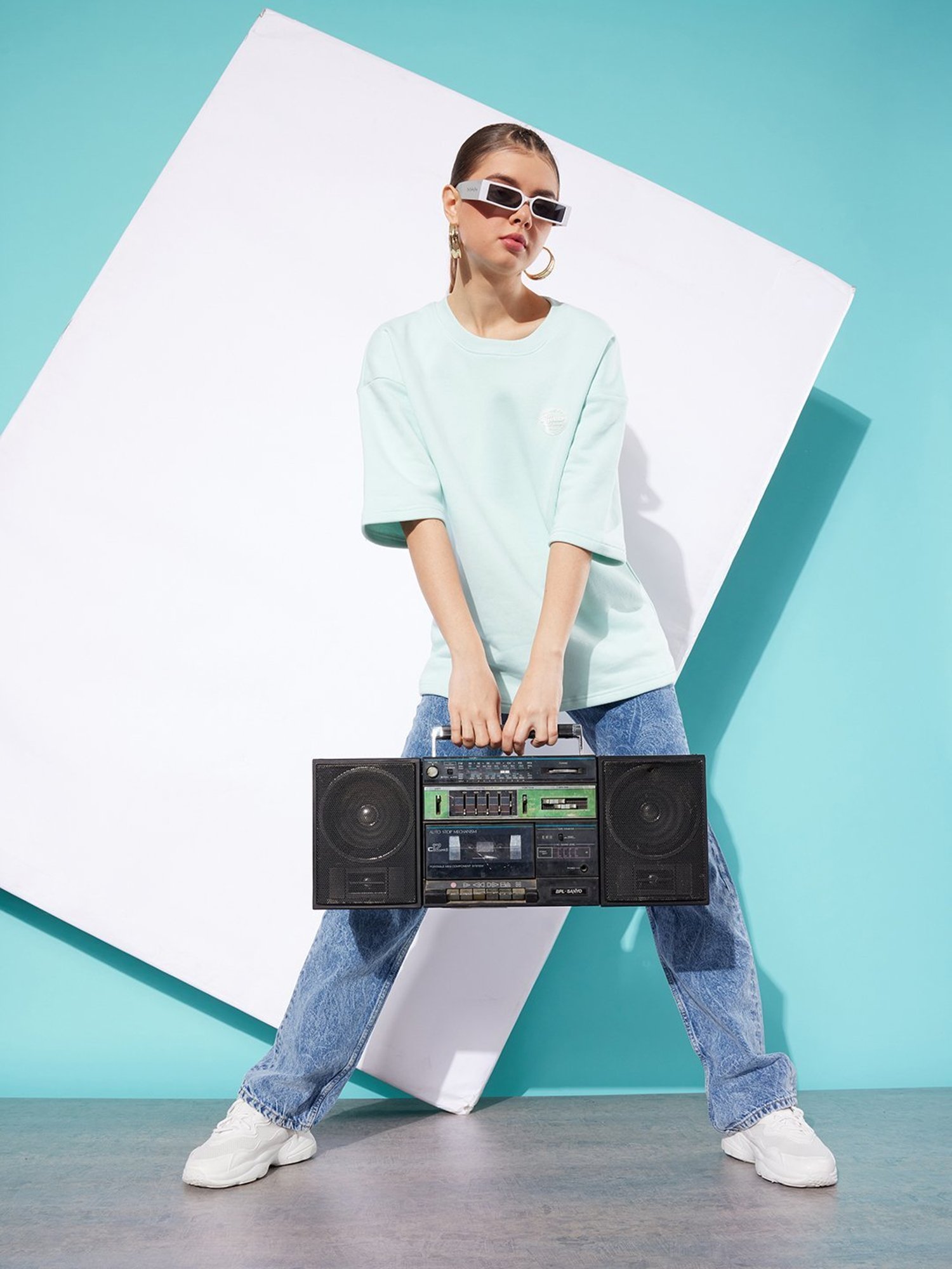 Difference of Opinion Light Blue Fleece Oversized Sweatshirt