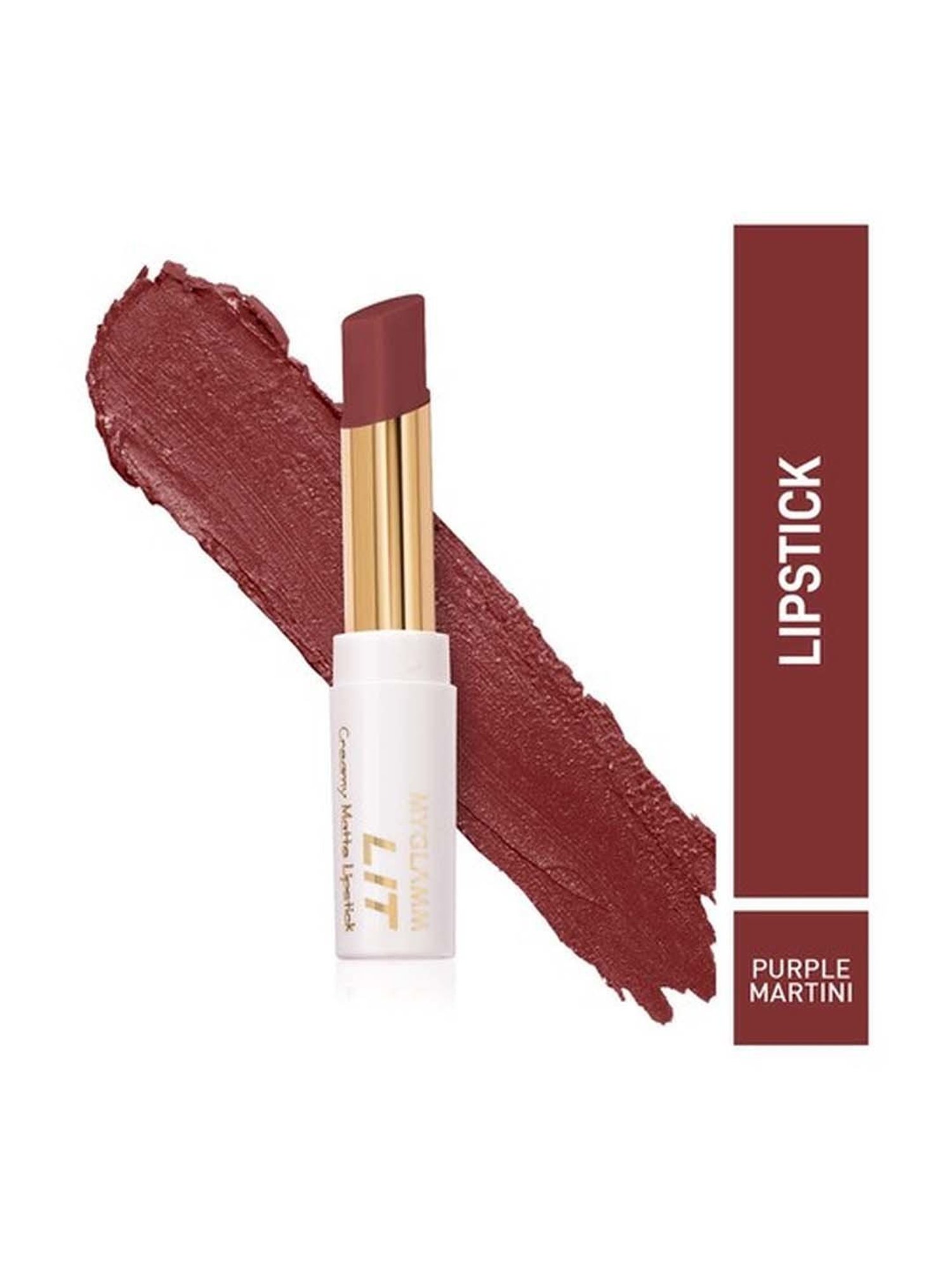 MyGlamm Lit Creamy Matte Lipstick Purple Martini - 3.7 gm