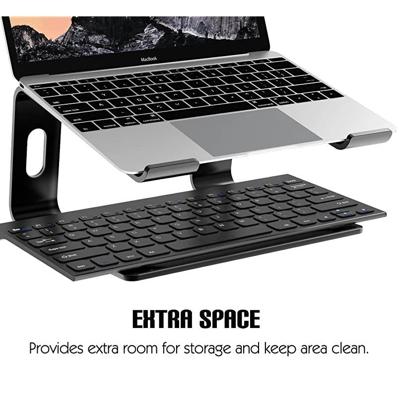 Laptop Riser Stand Universal Detachable Portable Sturdy Aluminum Alloy Notebook PC Desk Holder Compatible with Acer Asus HP Sony Dell Xps Lenovo Between 11156 Black
