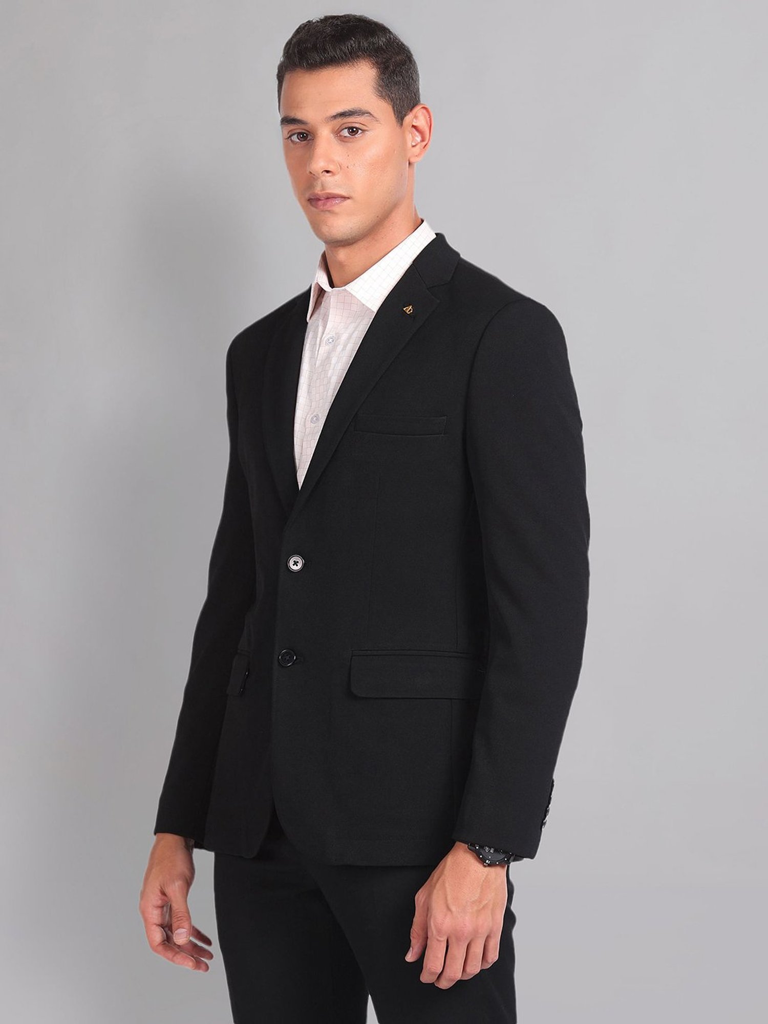 AD by Arvind Black Slim Fit Blazer