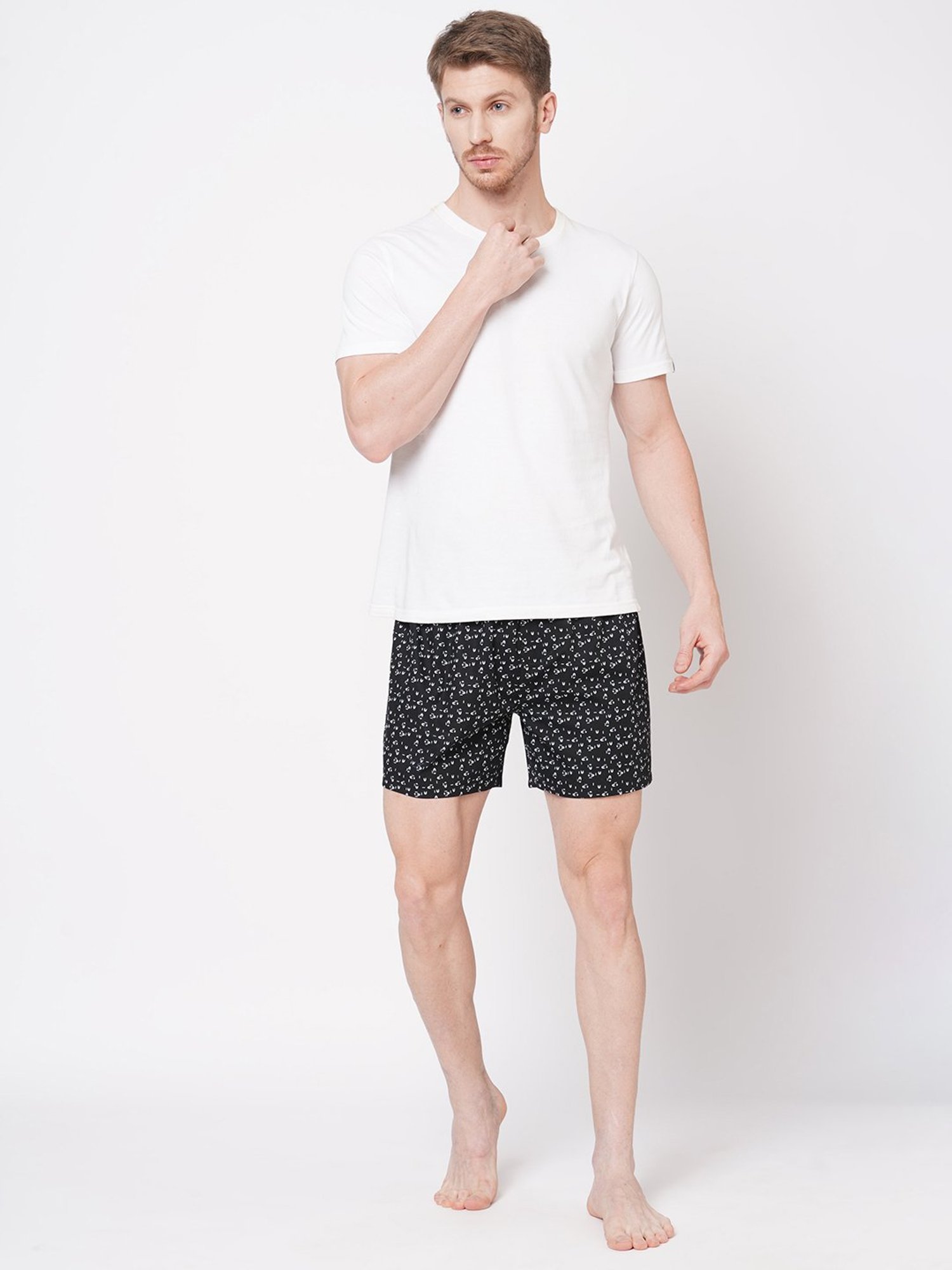 Fitz Black Printed Cotton Boxers