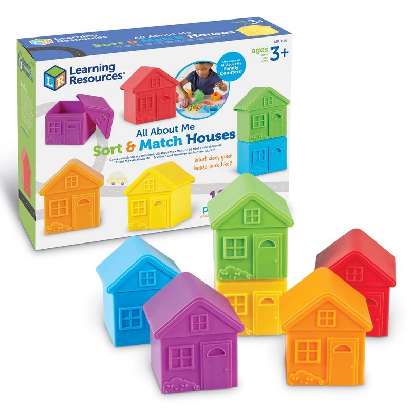 Learning Resources All About Me Sorting Houses, Fine Motor & Sorting Skills, Montessori Toys, Special Education Actives, Imaginative Play, 6 Pieces