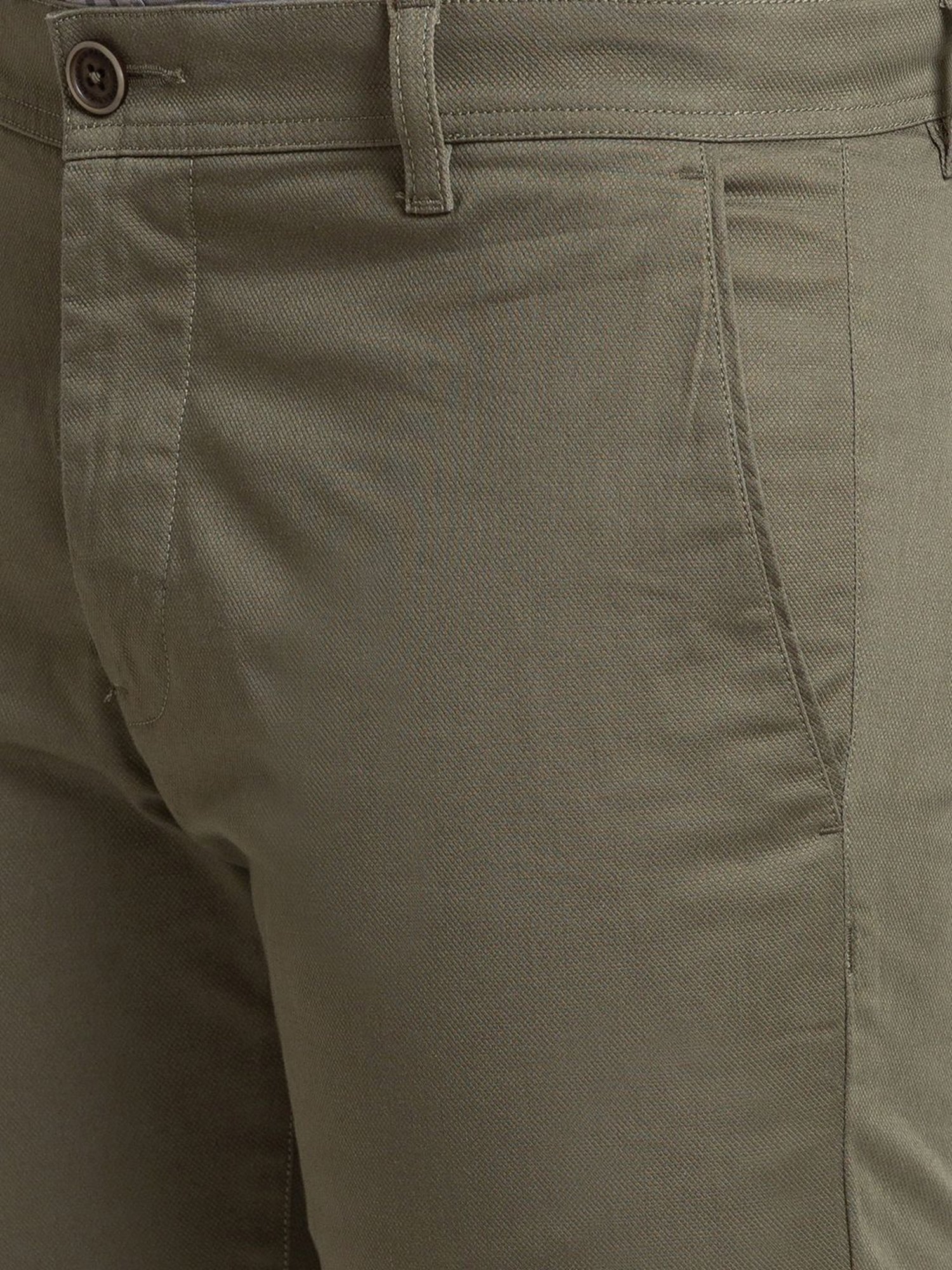 Parx Green Tapered Fit Trousers