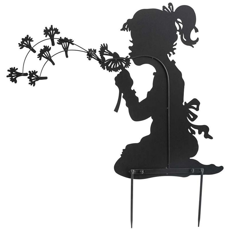 Wind & Weather Dandelion Girl Silhouette Metal Garden Stake