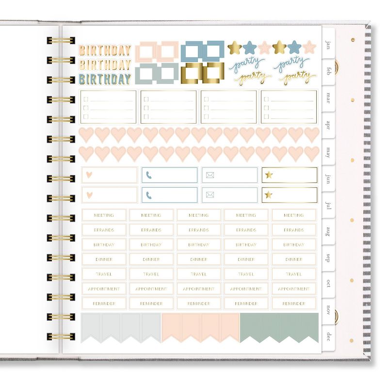 2021 Planner 6.875" x 8.75" Concealed Wire HC Black Stripe - Sugar Paper™