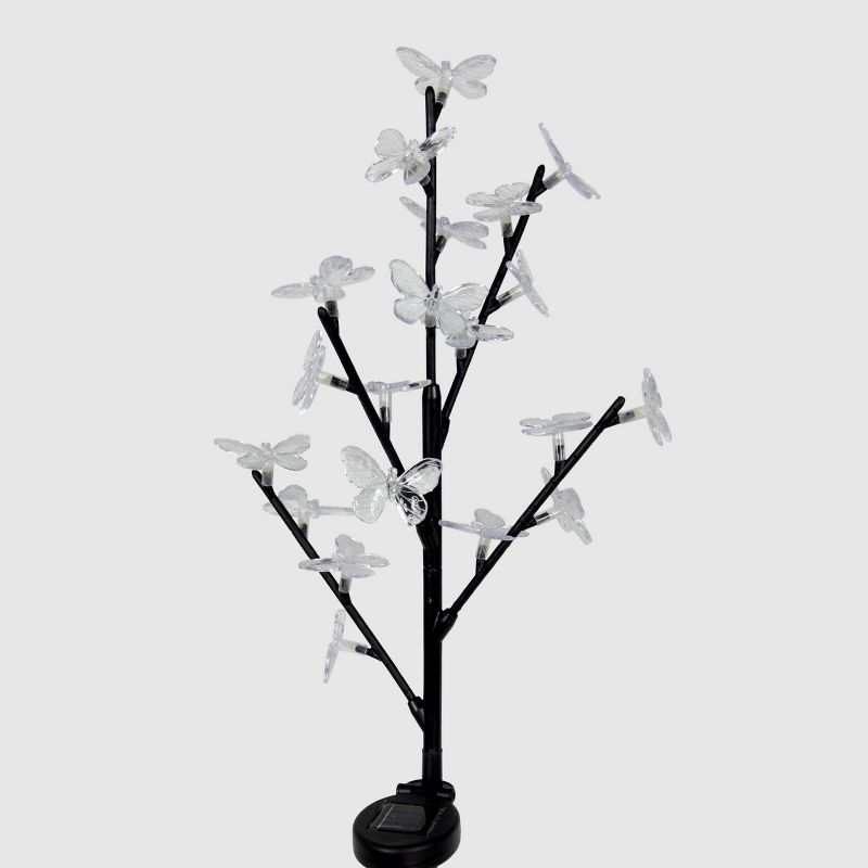 38" Resin 20 Led Branch Garden Stake With Butterflies - Exhart