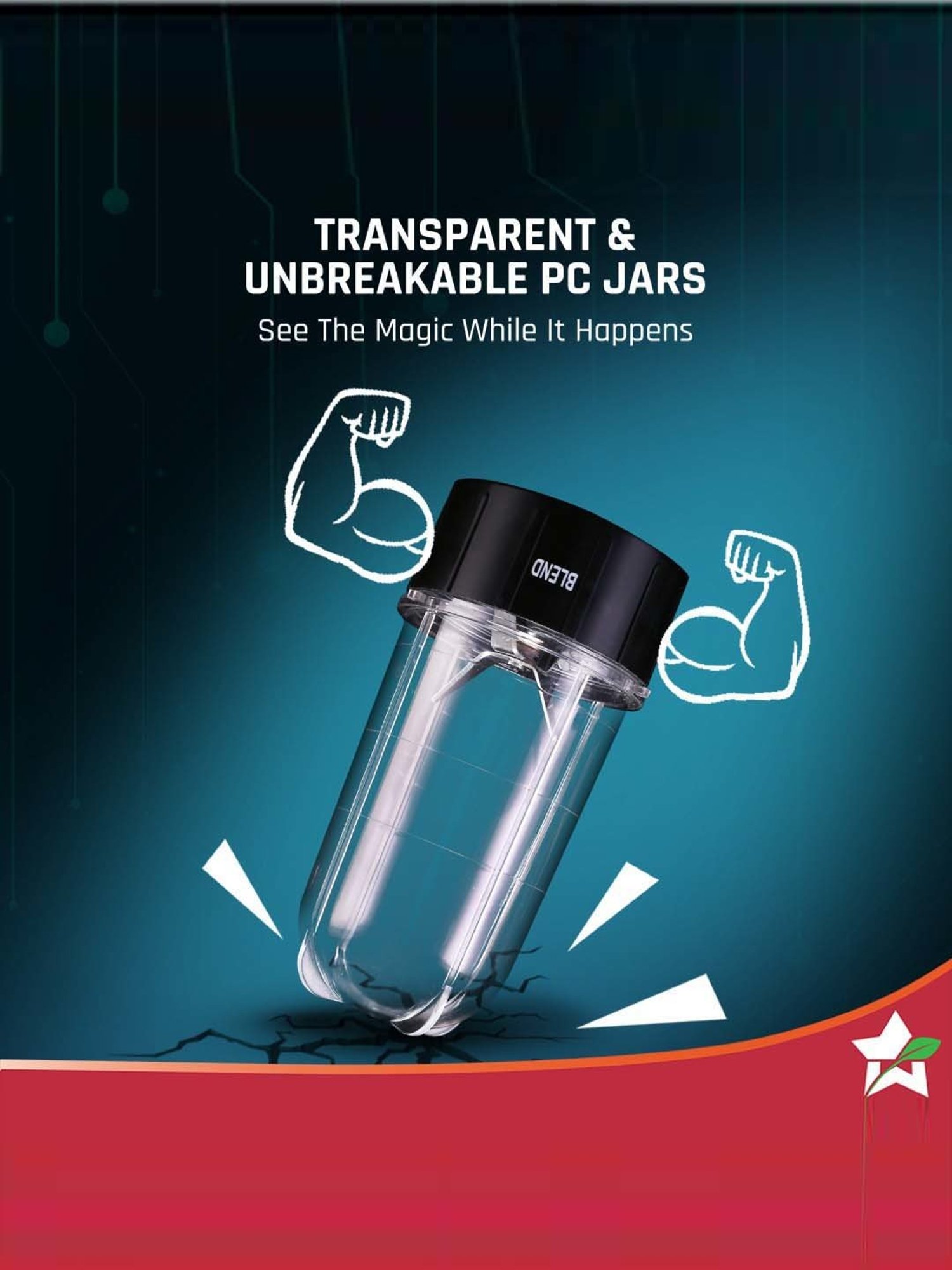 Wonderchef Nutri Blend Smart 500W, 22000 RPM with 3 Jars & Dual Pulse 2-Yr Warranty,Black