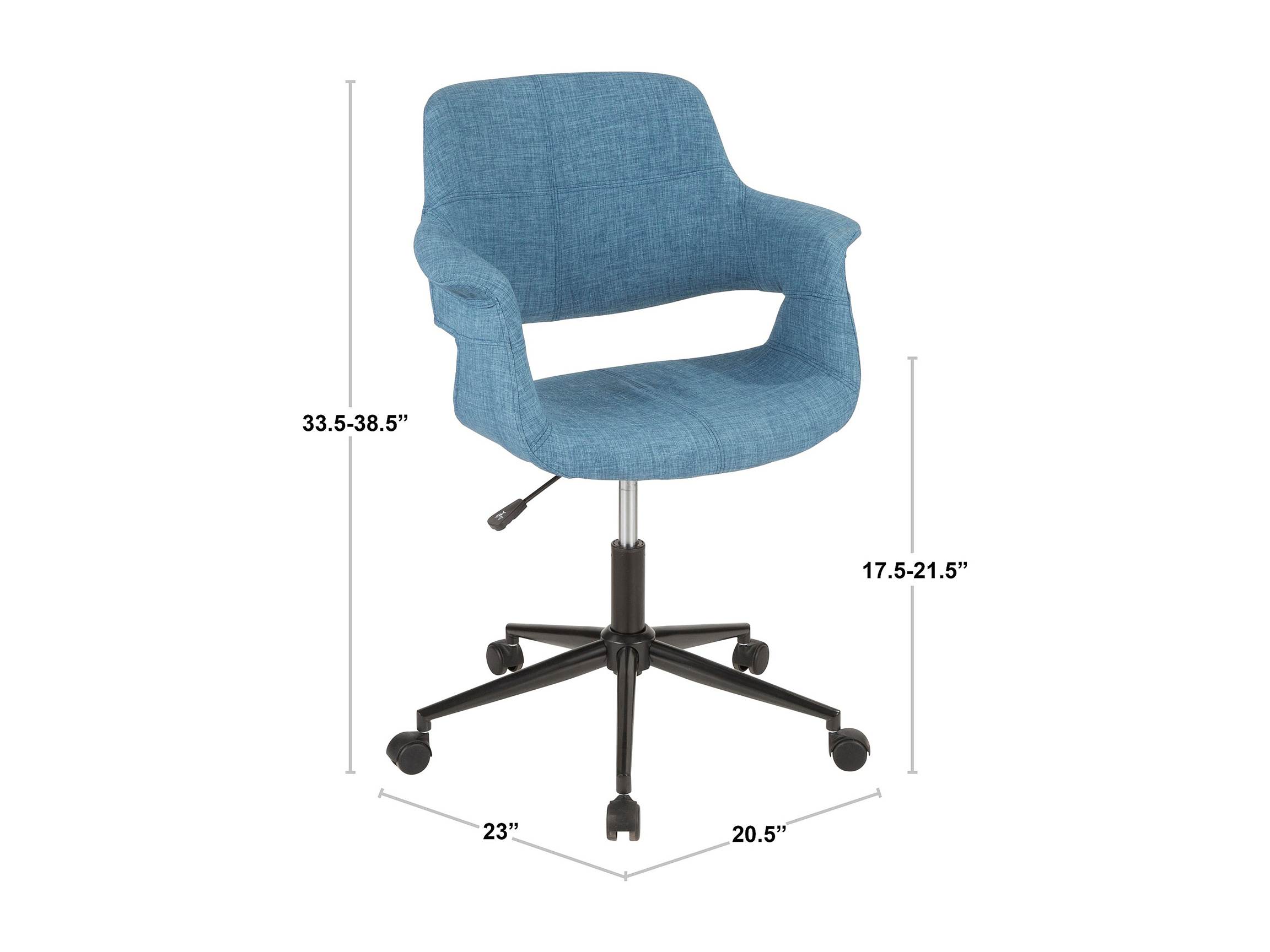 Vintage Flair Mid-Century Modern Office Chair in Grey with Black Metal Base by LumiSource