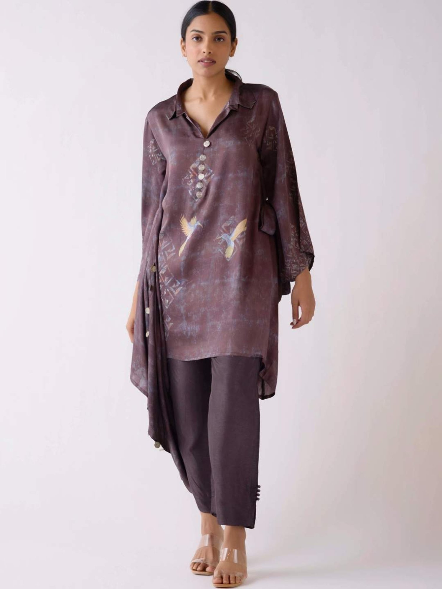 Basanti Kapde aur Koffee Grey Tunic with Pant