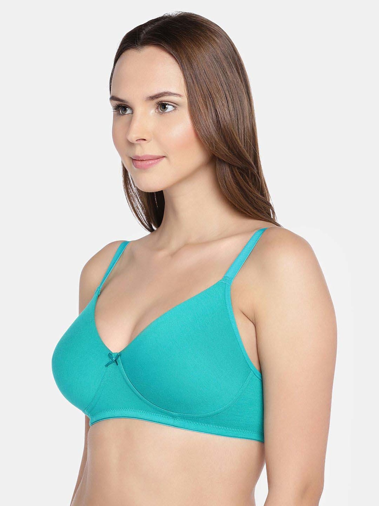 Inner Sense Blue & Green Cotton Seamless Bra - Pack Of 3