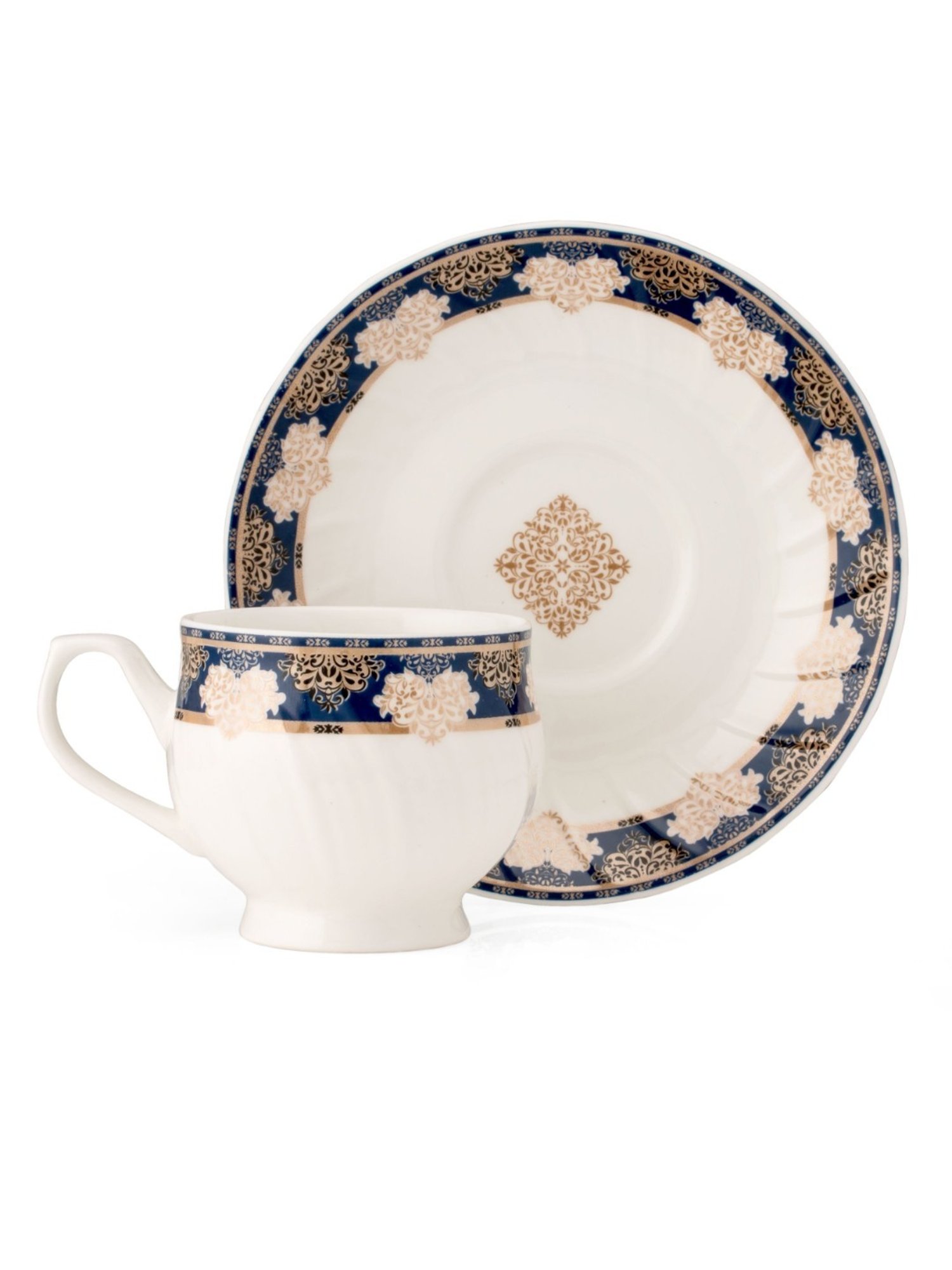 JCPL White & Red Ceramic Cup (0.18 L) - Set of 6