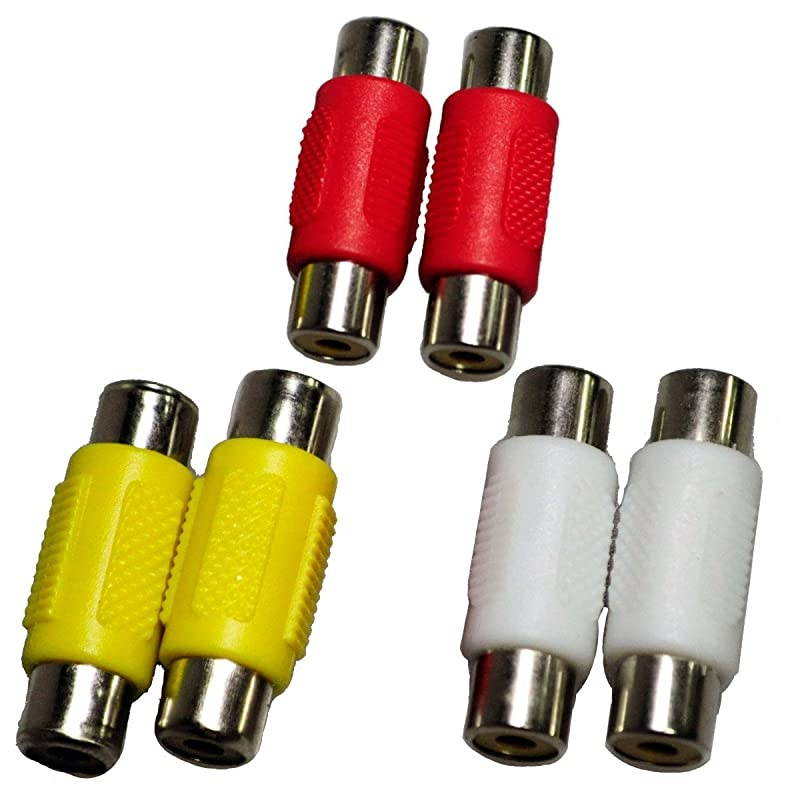 Female to Female RCA Connector AV Joiner Video and Audio Coupler Adapter Component 12Pack