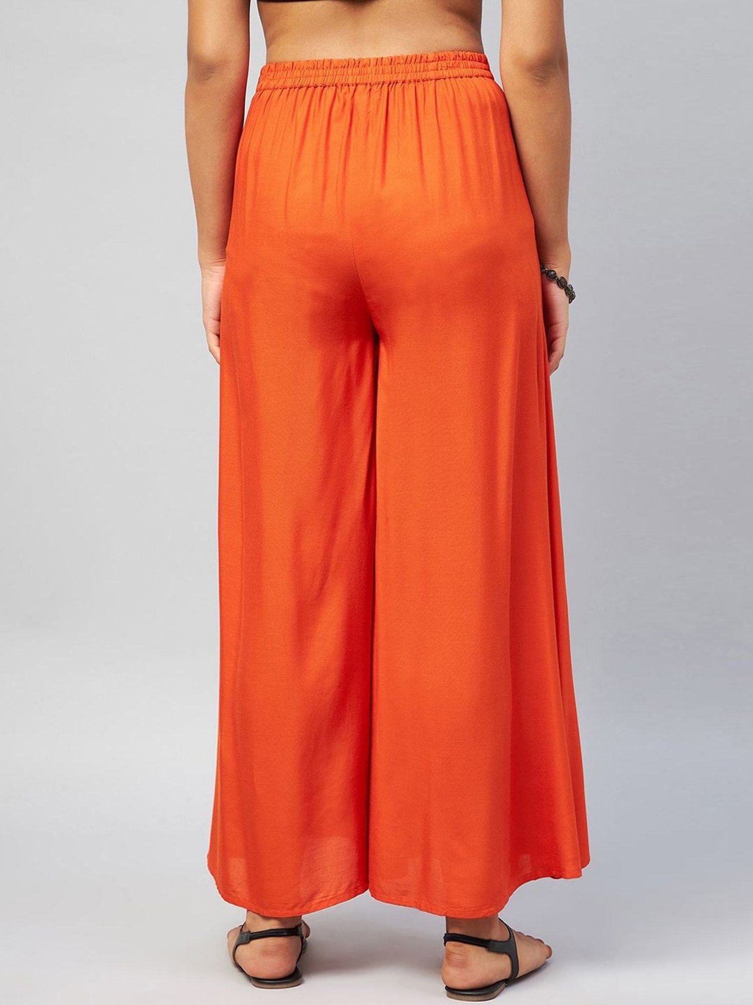 Inweave Orange Regular Fit Palazzos