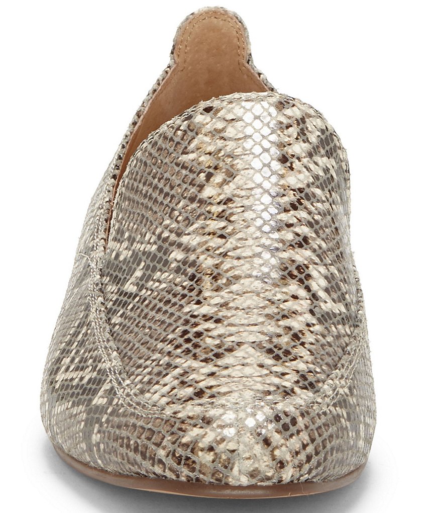 CC Corso Como Enjio Snake Print Leather Block Heel Loafers