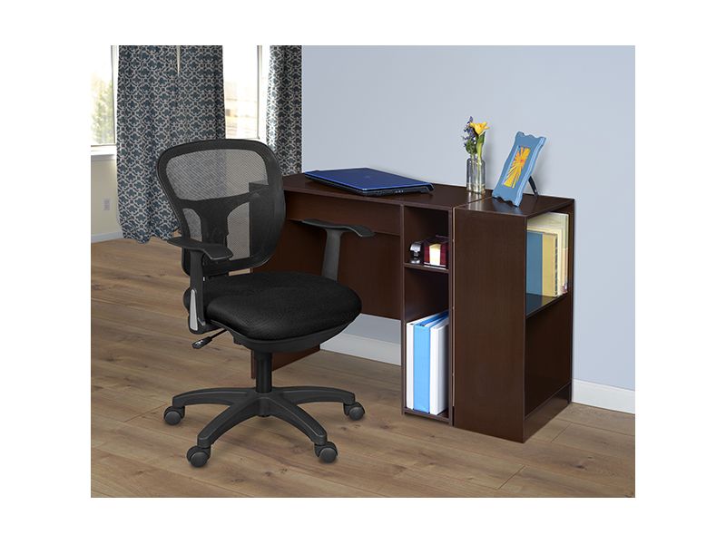 Wood Writing Desk with Storage Coffee - Niche