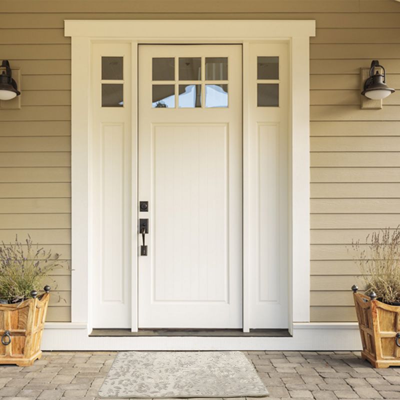 1'8"x2'6" Rectangle Indoor and Outdoor Rubber Floor Mat Gray - PiccoCasa