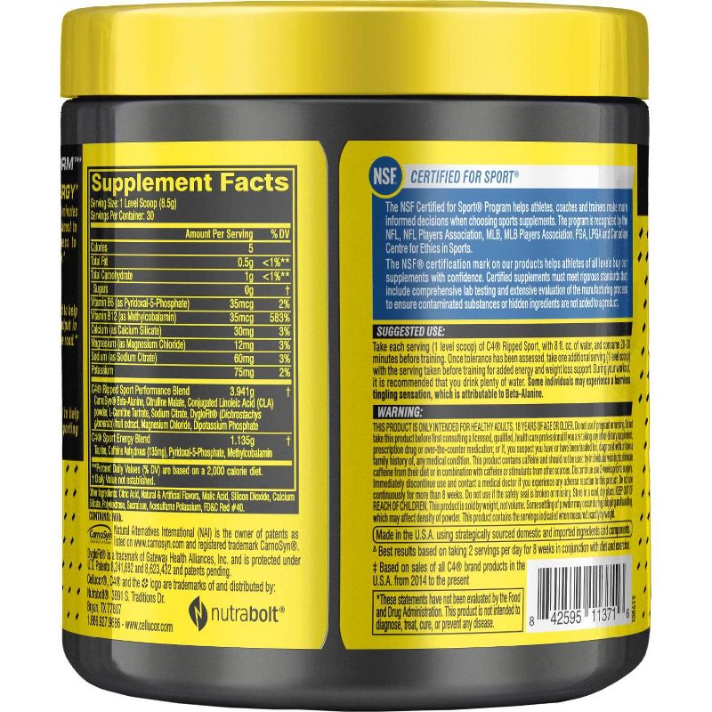 Cellucor C4 Ripped Sport Dietary Supplement - Fruit Punch - 9oz