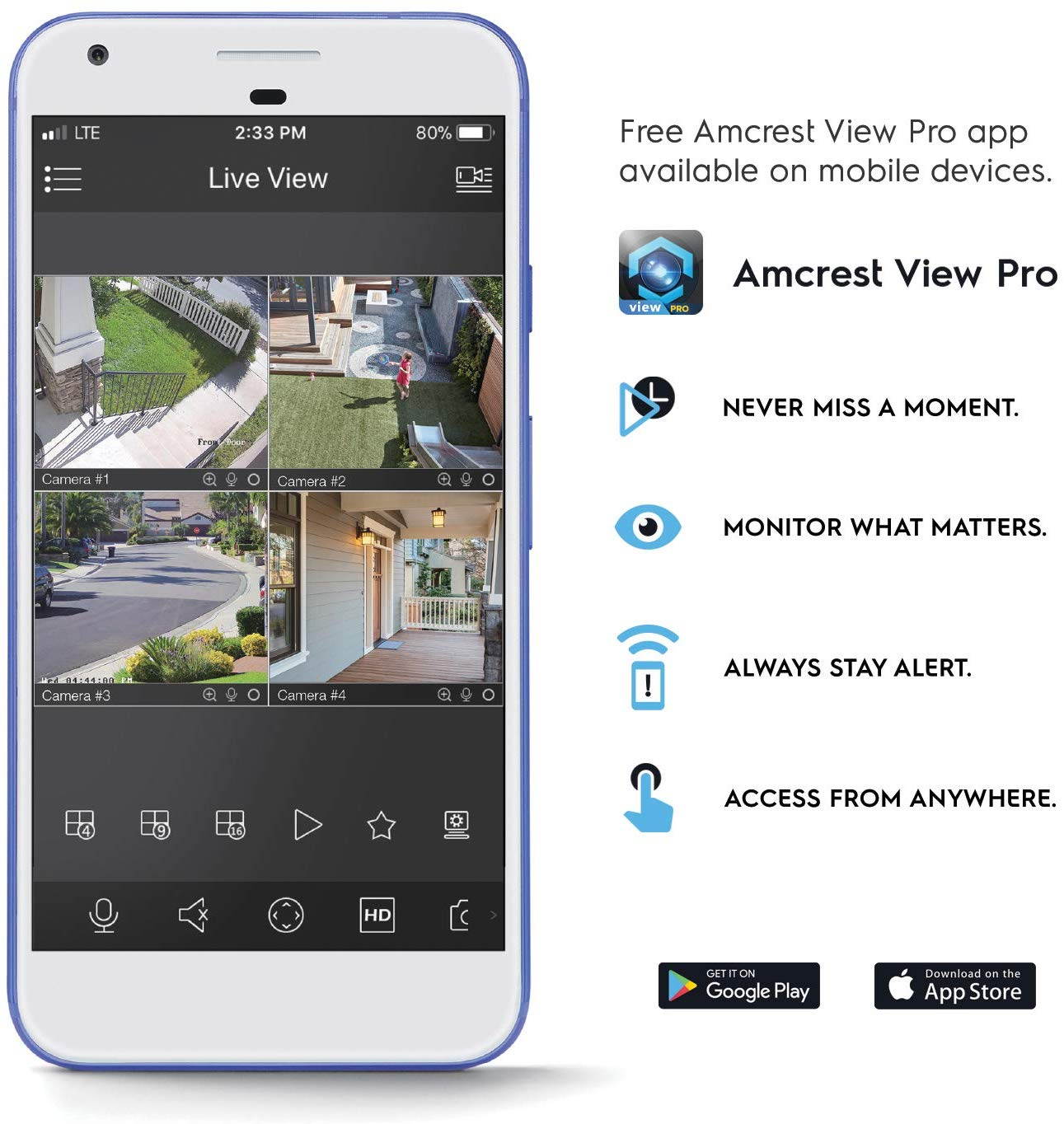 Amcrest UltraHD 4K (8MP) Outdoor Security IP Turret PoE Camera, 3840x2160, 164ft NightVision, 4.0mm Narrower Angle Lens, IP67 Weatherproof, MicroSD Recording (128GB), White (IP8M-T2499EW-40MM)