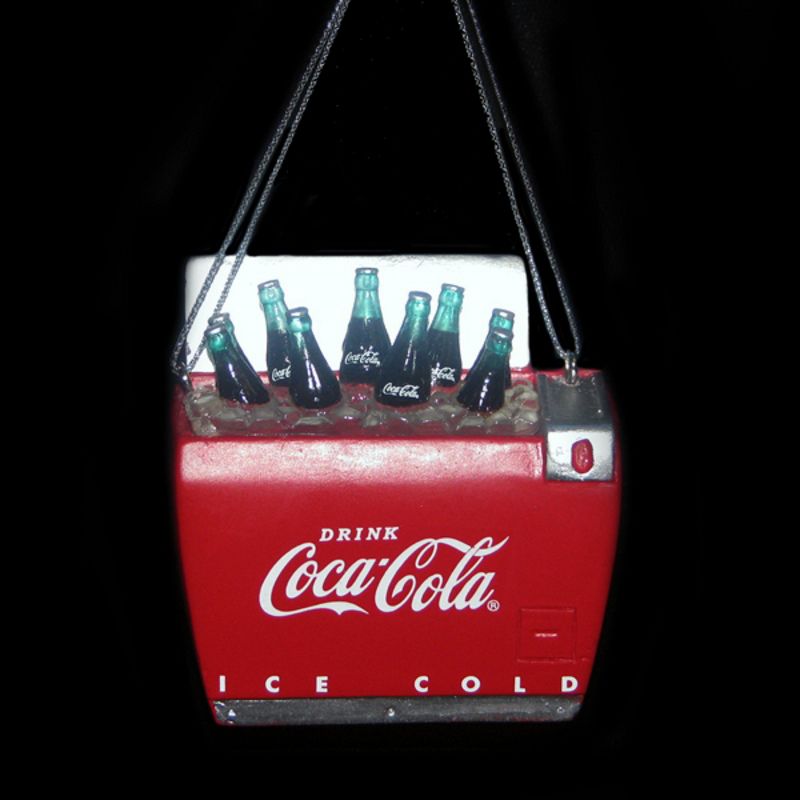 Kurt S. Adler 2.75" Classic Coca-Cola Bottles in Cooler Christmas Ornament - Red/White