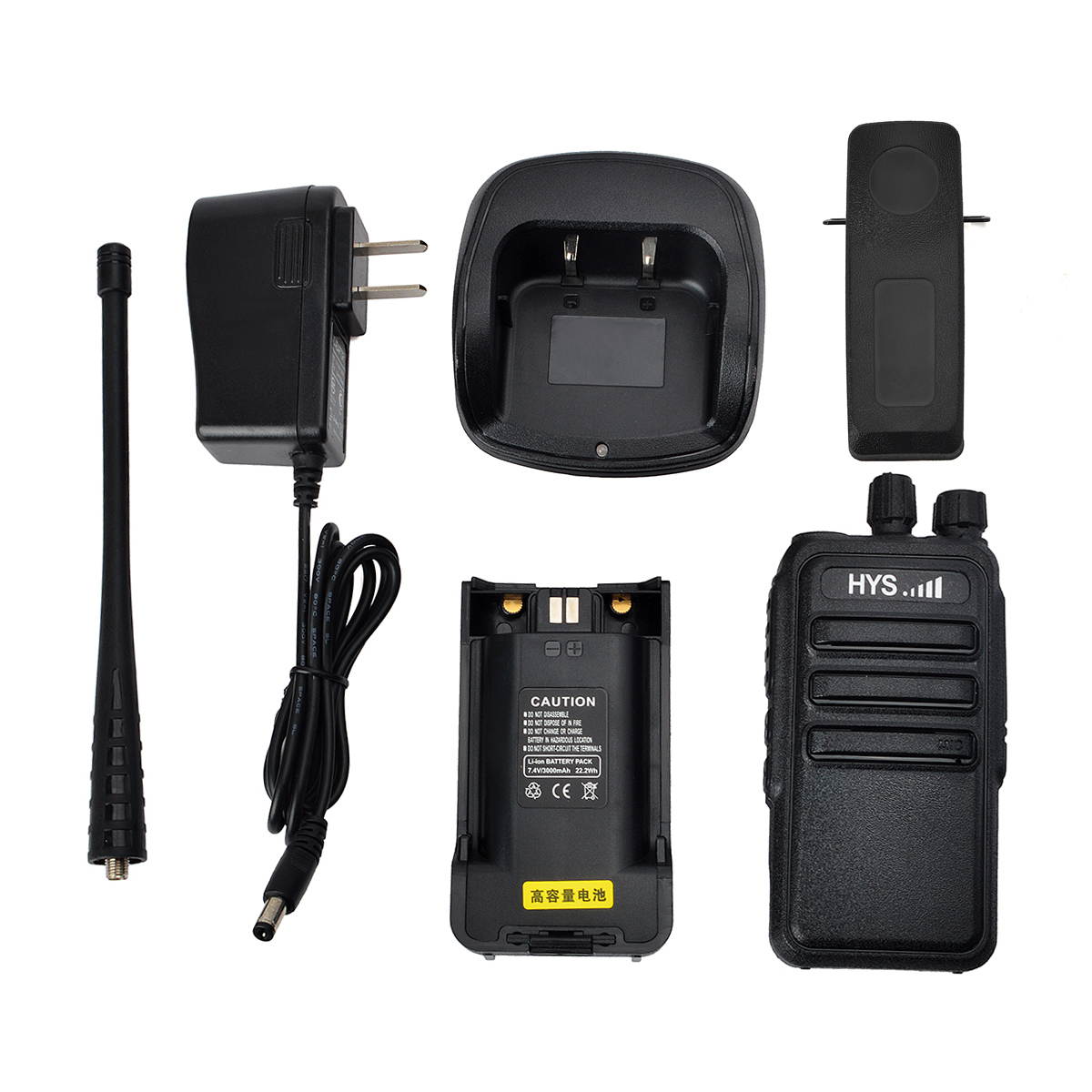 HYS Rechargeable Long Range Two-Way Radios with Earpiece  UHF 400-470MHZ Walkie Talkies Li-ion Battery and Charger