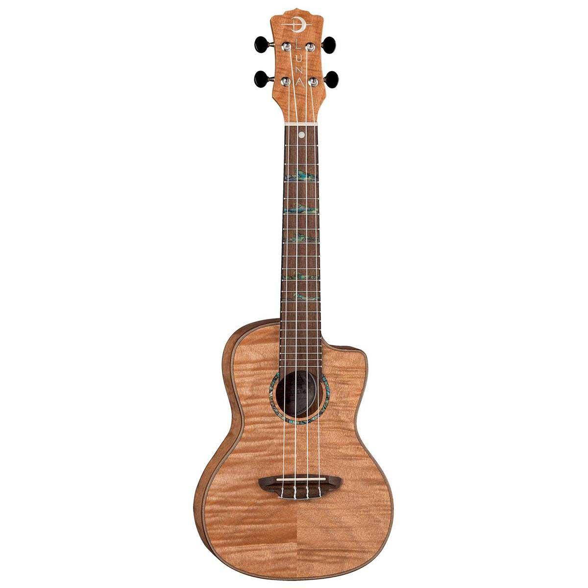 Luna Uke High Tide Exotic Mahogany Concert Ukulele with Gigbag, Satin Natural