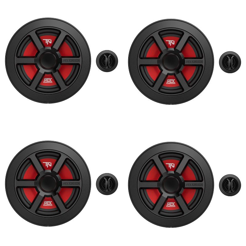 MTX Terminator 6.5 Inch Woofer Cone Component Speaker Pair with 45 Watt RMS (4 Pack)