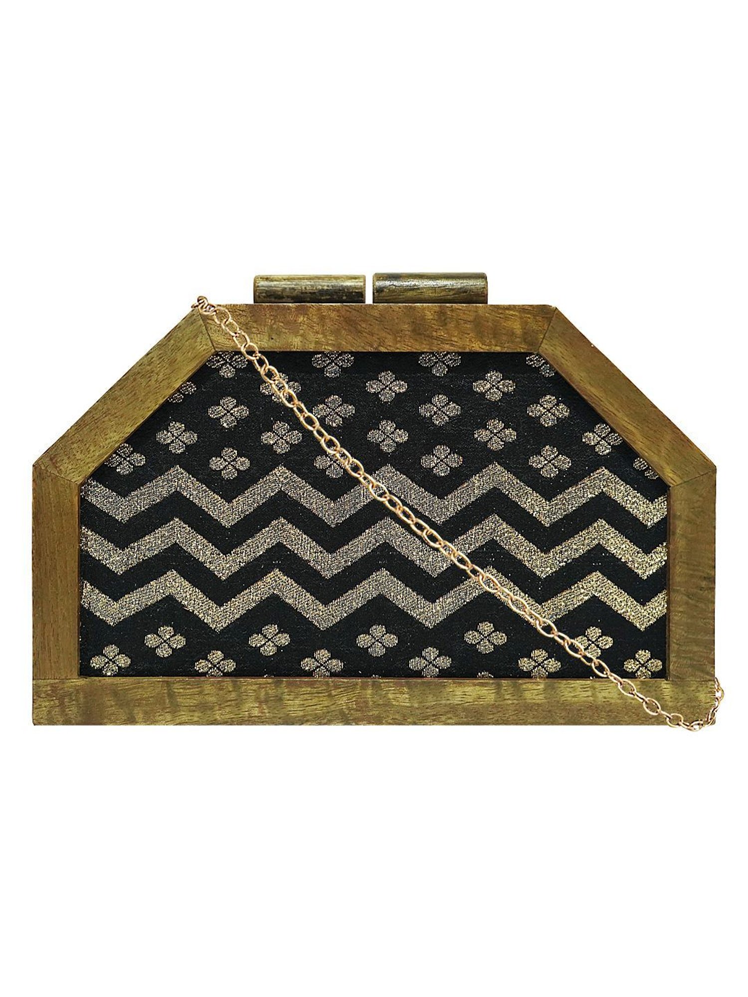 Horra Black Embellished Clutch