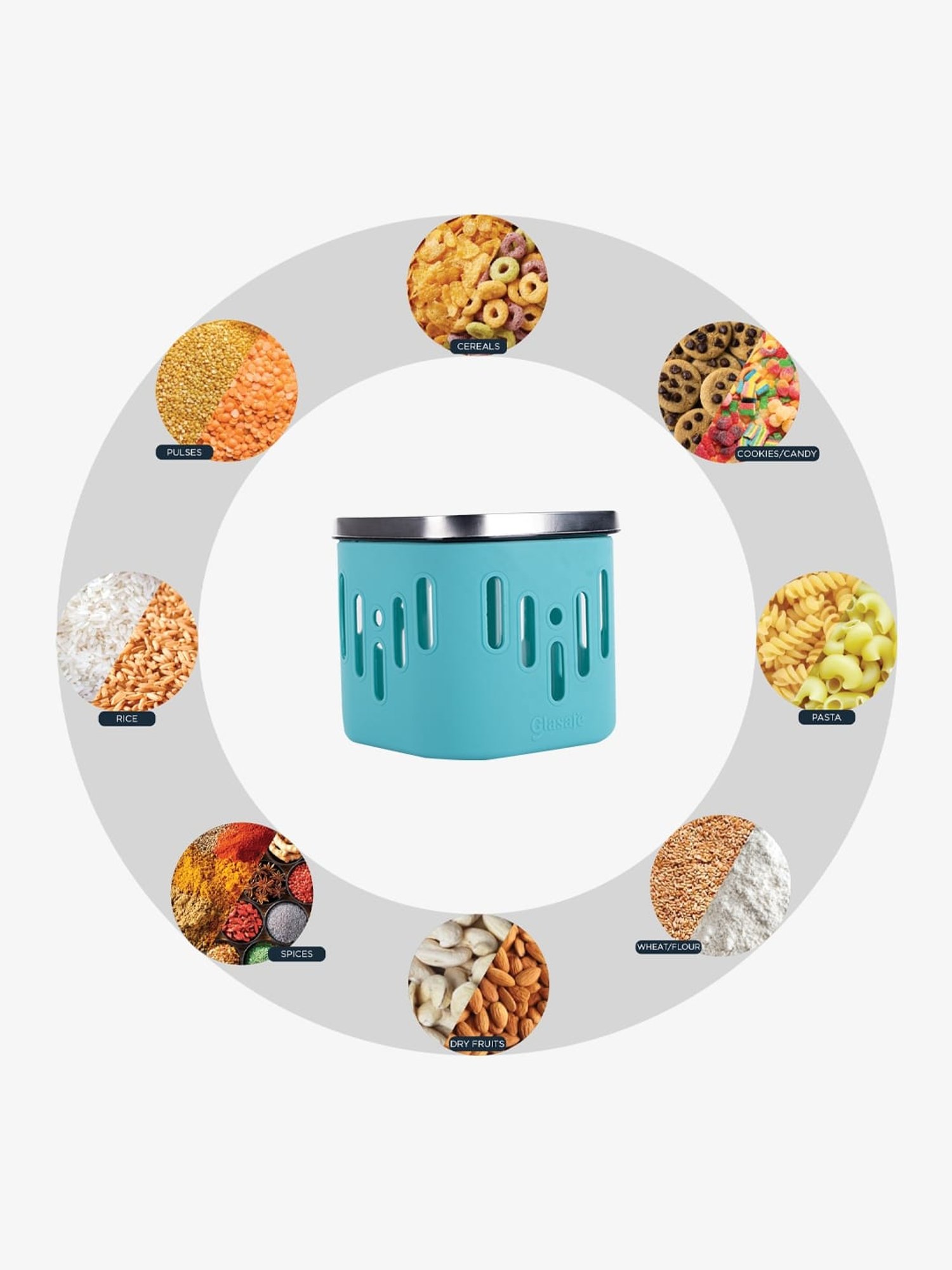 Glasafe Power Mellow Green Borosilicate Tiffin Combo