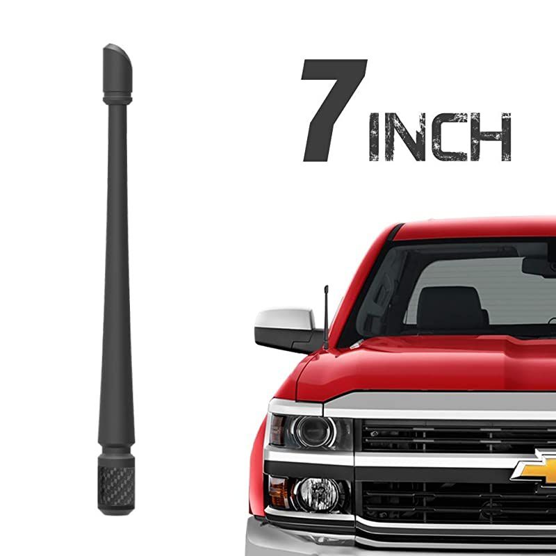Antenna Compatible with Chevy Silverado amp GMC SierraDenali | 7 inches Flexible Rubber Antenna Replacement | Designed for Optimized FMAM Reception