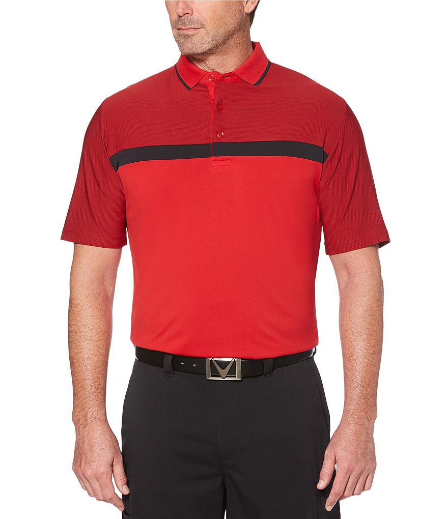 Callaway Short-Sleeve Fine Line Color Block Swing Tech&trade; OptiDri&trade; Golf Polo