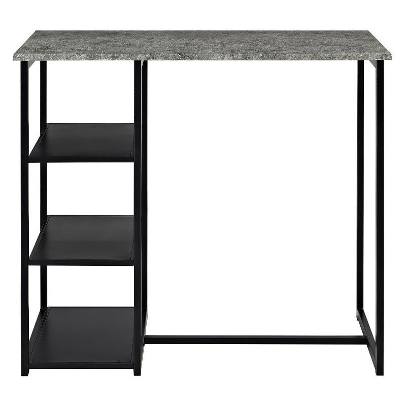 3pc Visby Counter Height Dining Set with Faux Concrete Top Gray/Black - Dorel Living