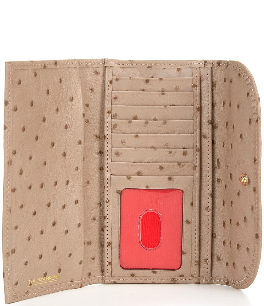 Dooney & Bourke Ostrich Collection Continental Snap Clutch Wallet