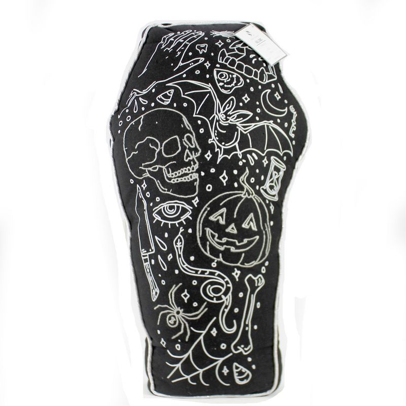 Home Decor 20.0" Coffin Pillow Spider Skullbat Pumpkin  -  Decorative Pillow