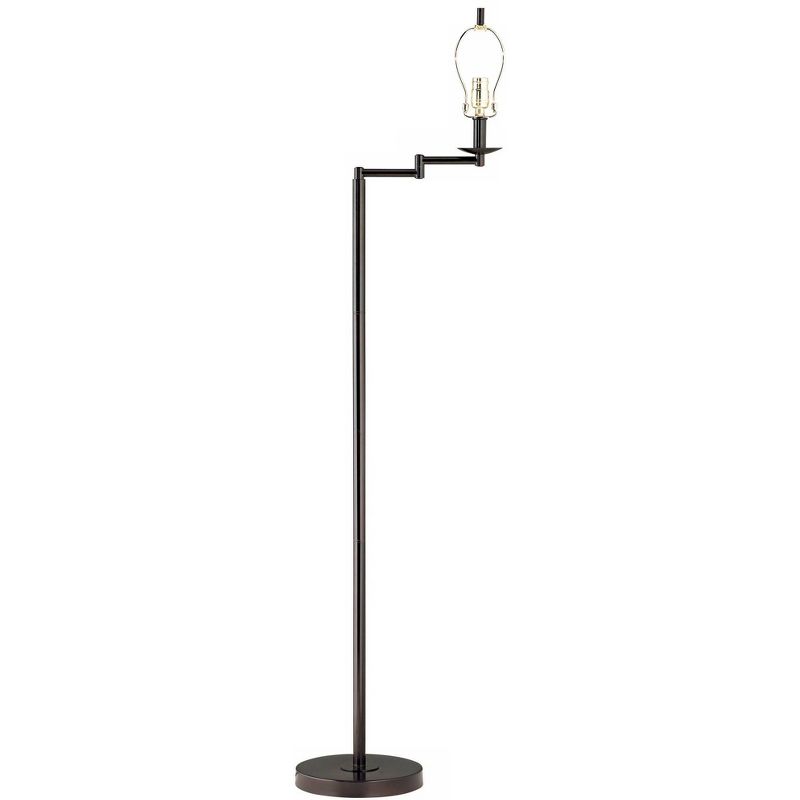 Regency Hill Modern Swing Arm Floor Lamp Base Bronze for Living Room Reading Bedroom Office