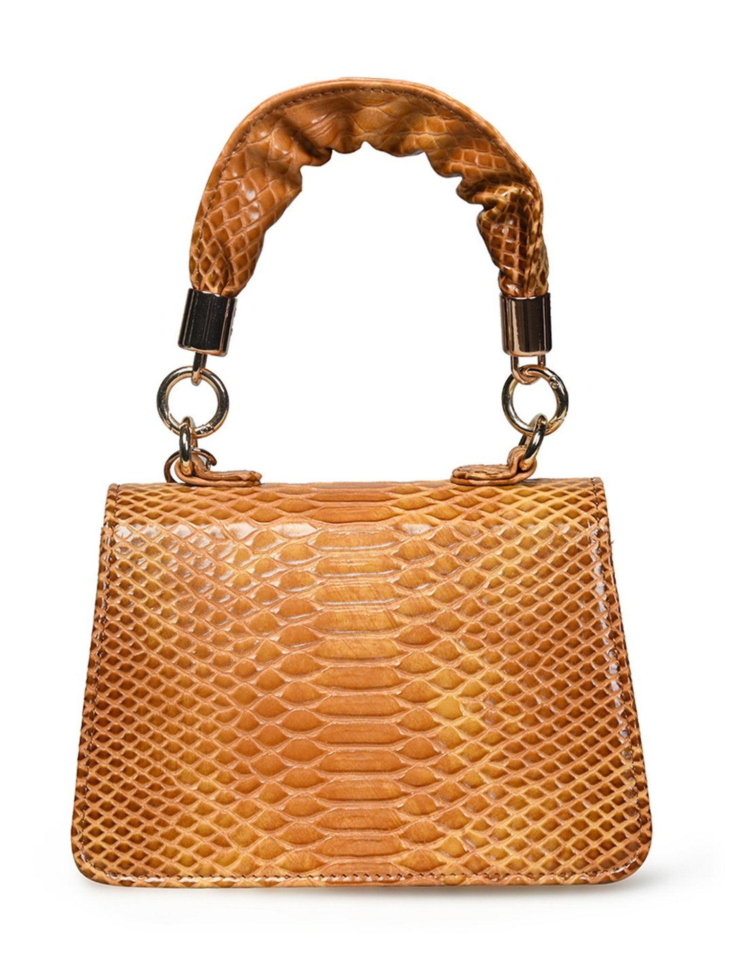 PELLE LUXUR Light Brown & Dark Brown Animal Effect Small Satchel