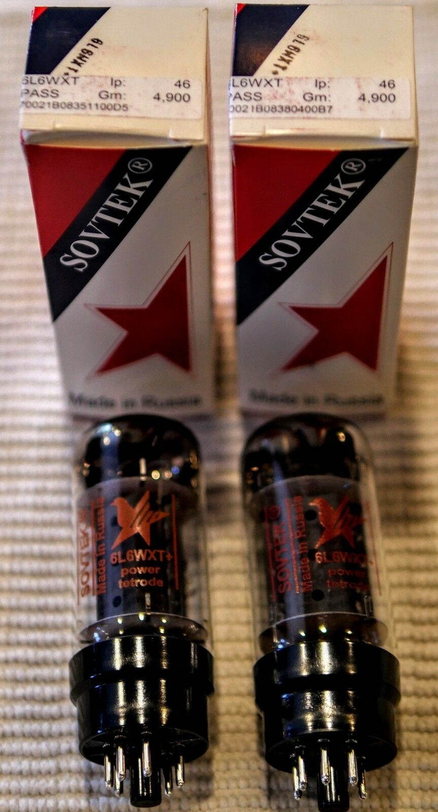 SOVTEK Factory Platinum Matched PAIR  NEW NIB 6L6WXT+ 6L6 tubes TWO