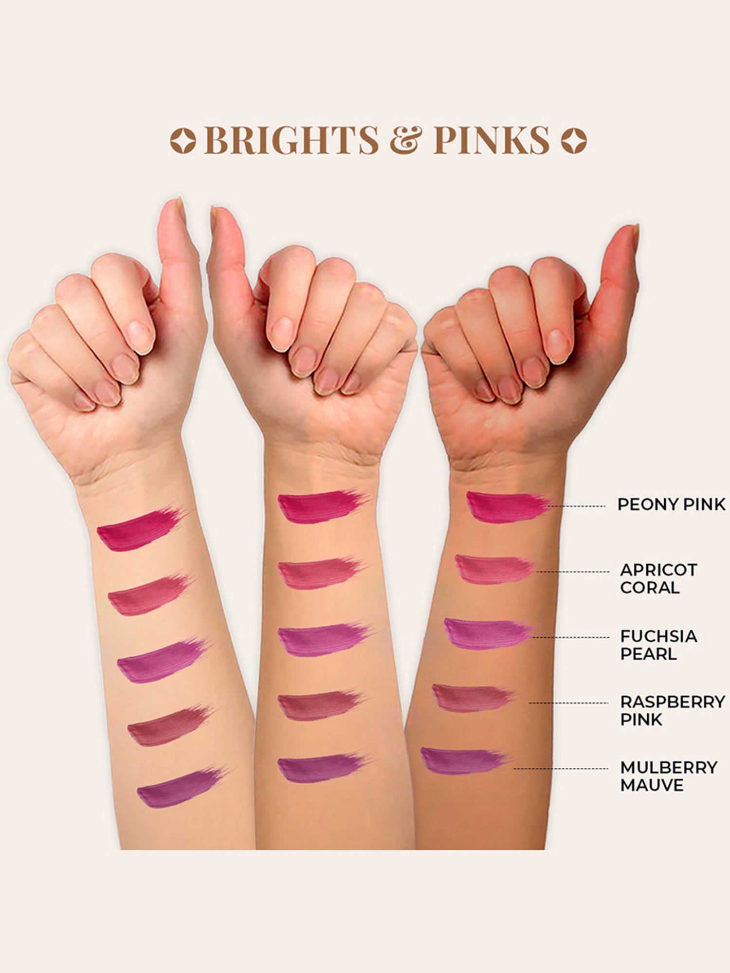 JUST HERBS Herb-Enriched Matte Liquid Lipstick Kit - Brights + Pinks
