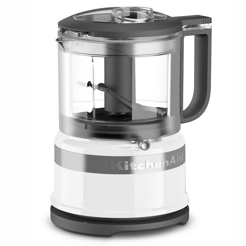 KitchenAid 2 Speed Pulsing Meal Prep Compact Mini Food Processor Chopper with 3.5 Cup Working Bowl, White (Certified Refurbished)