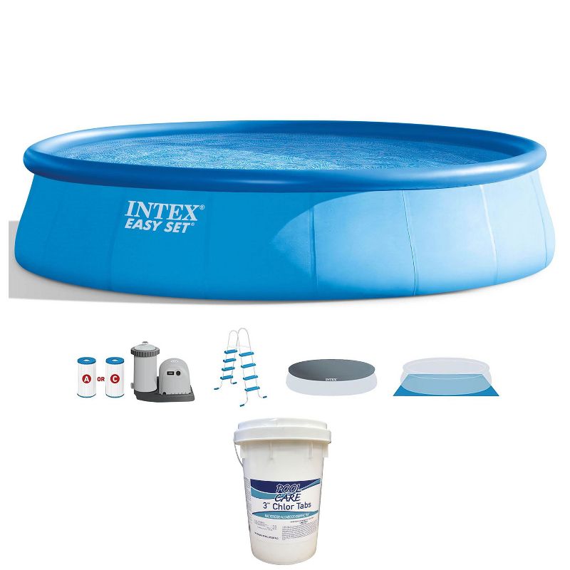 Intex 18ft x 48in Easy Set Above Ground Pool with Pump & Krill Automatic Vacuum