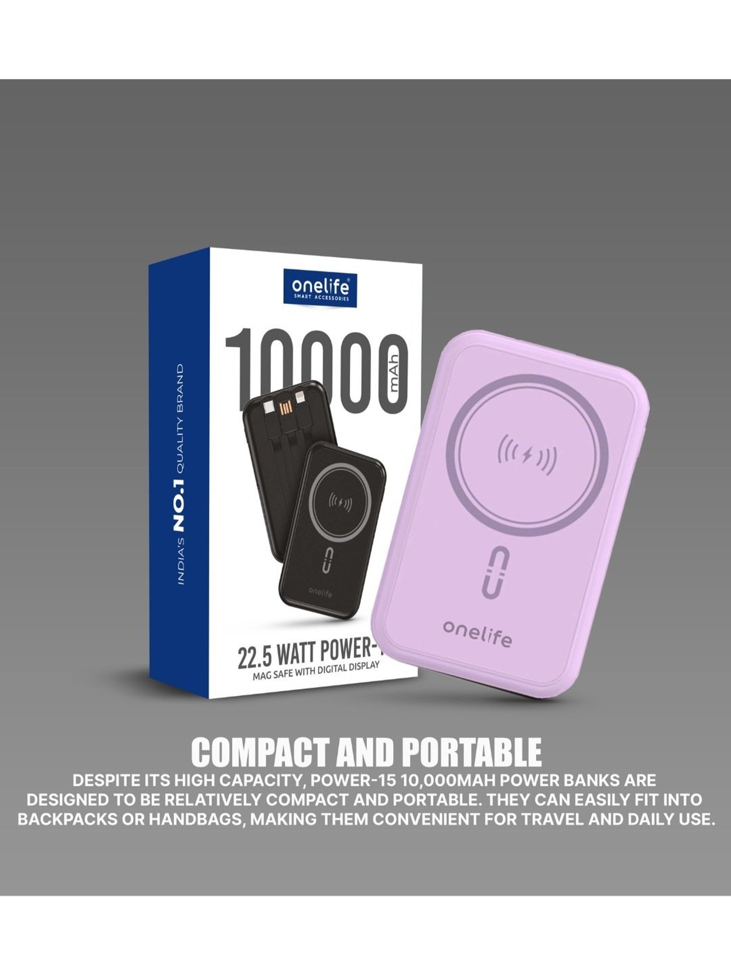 Onelife Power 15, 15W Magnetic Magsafe Wireless (Purple)