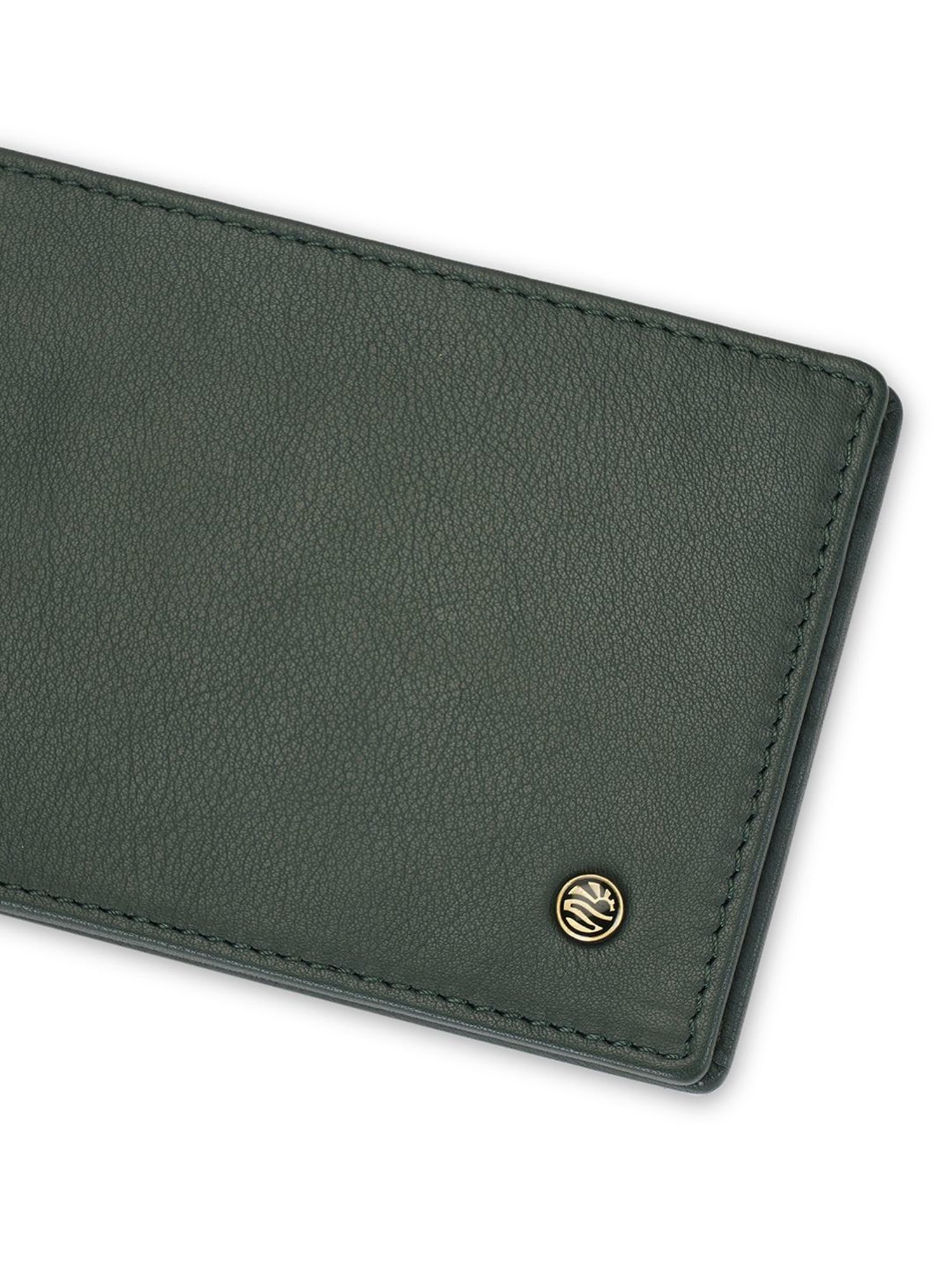 PERQUISITE Green Casual Leather Bi-Fold Wallet for men