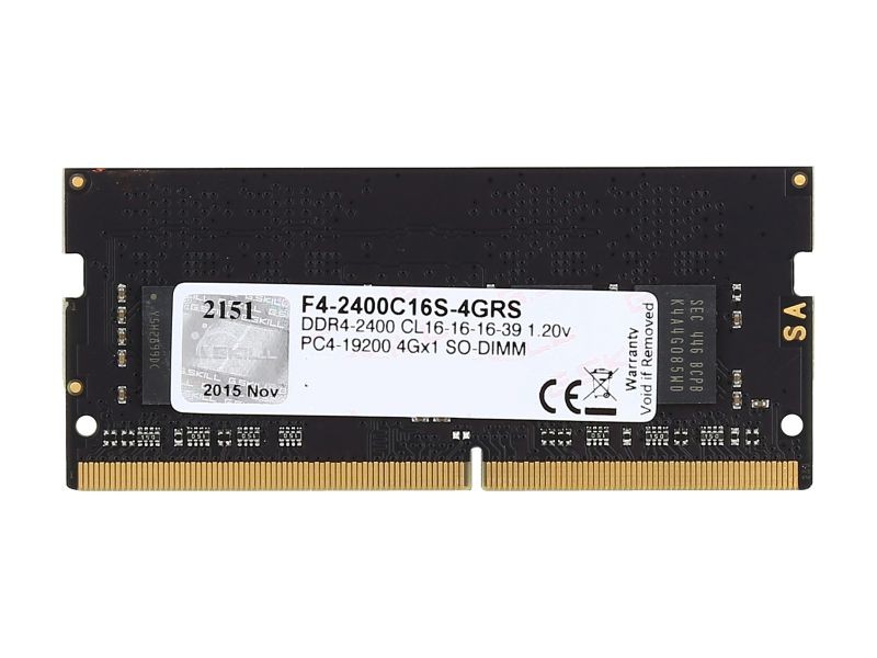 G.SKILL Ripjaws SO-DIMM 8GB 260-Pin DDR4 SO-DIMM DDR4 3200 (PC4 25600) Laptop Memory Model F4-3200C18S-8GRS