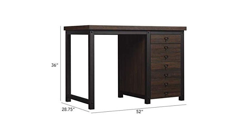 Twin Star Home Uptown Loft Command Central Desk with Drawers - Saw Cut Espresso
