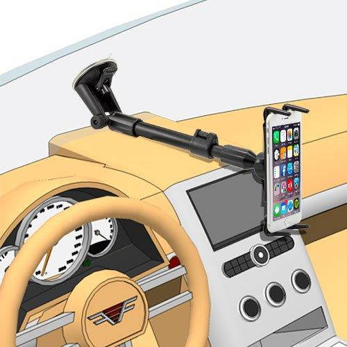 Arkon Phone and Midsize Tablet Windshield Mount for iPad mini iPhone X 8 7 6S Plus 8 7 6S Note 8 Retail Black